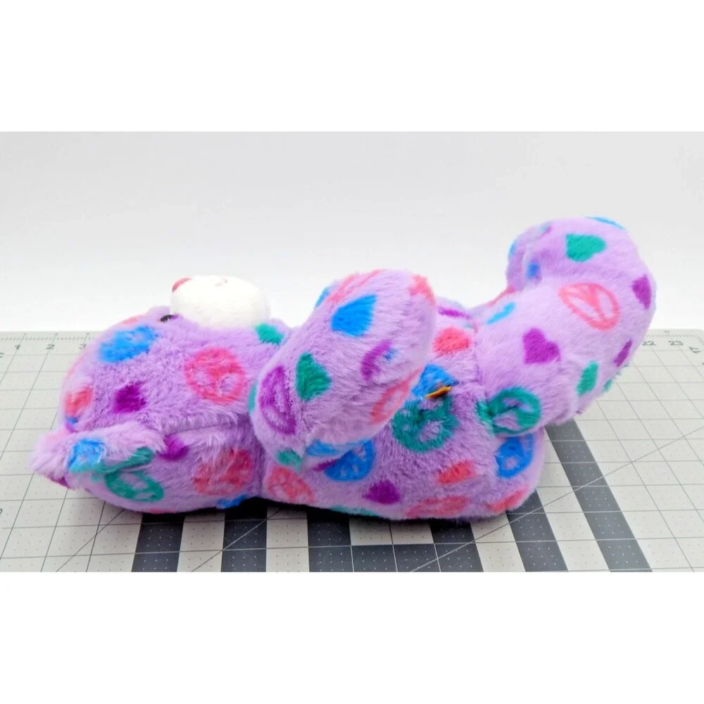Build A Bear Purple Peace Bear 15 Inch 2011 Hearts Hot Pink Feet Ears